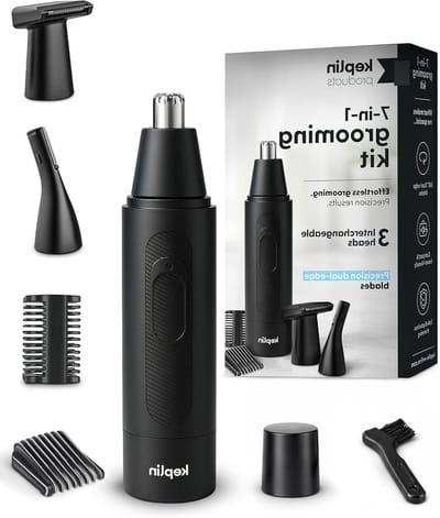 Multifunctionele Trimmer - Precisie Verzorgingsset - Persoonlijke Verzorging - 7-in-1 Koppen - Compact Ontwerp - Zwart