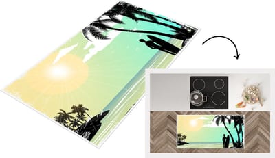 Keukenloper - Loper keuken - Zon - Zee - Surfen - 120x60 cm - Keukenloper vinyl