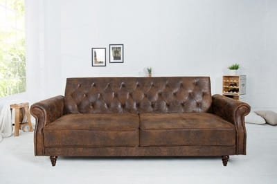 Chesterfield 3-zitsbank MAISON BELLE AFFAIRE 220cm antiekbruin 3-zits met slaapfunctie - 40082