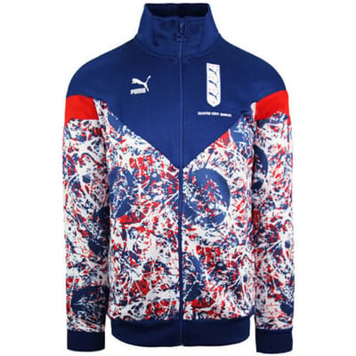 Puma Engeland 3 Leeuwen Mouw Zip Up Blauw Rood Heren Voetbal Track Jacket 656883 01