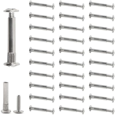 60 Stuks Verbindingsschroeven voor Meubels - 30x Meubel Schroeven en 30x Mof Schroeven M4 x 31-40mm - Ideaal voor Houten Planken, Kasten en Meubelverbindingen