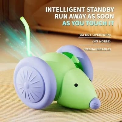 Huisdierspeelgoed Interactief kattenspeelgoed Elektrische muisauto - Automatische teaser met intelligente obstakelvermijding Huisdierproducten Slimme speelgoedbal Puppy Kitten Cadeau Green