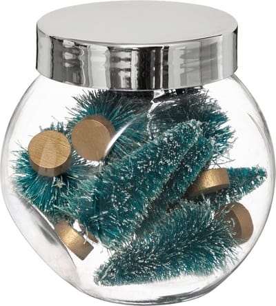 JJA - 8 kleine kerstboomdecoraties 5 cm met gouden voet