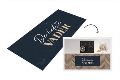 Keukenloper - Loper keuken - Vader cadeau - Vaderdag - Quote - De liefste vader - Spreuken - 120x50 cm - Keukenloper vinyl