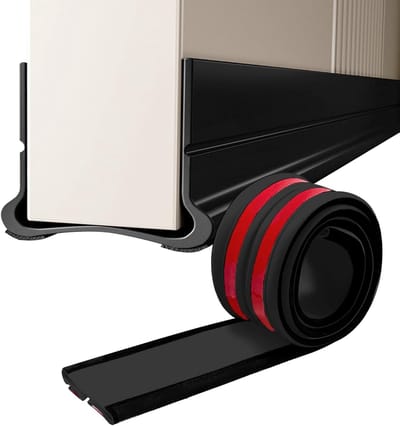 93 cm Zwart - Geluidsdichte deurafdichting - Flexibele Deur Onderkant Afdichtstrip - kitdeur Onderkant van de deur - Siliconen afdichtstrip Zelfklevend, Geluidsisolatie, Wind- en Stofdichte Weerstrip, Deurkier Tochtstopper Tape - Cyslmuk®