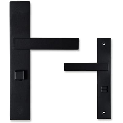ELIOT® deurklink met WC / badkamer slot - slotafstand 72mm - mat zwart