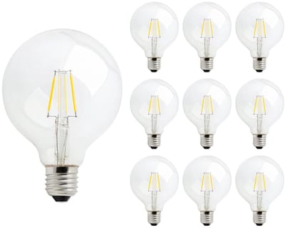 Spectrum LED Lamp E27 - 4W - 230V - 450 Lumen - 2700K Warm Wit - Ø95mm - Voor Plafondlamp, Tafellamp of Vloerlamp - 10 stuks