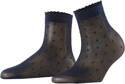 FALKE Dot gedessineerd materiaal ultra transparant 15 DEN sokken dames blauw - maat 35-38