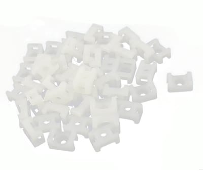 Dailygoods - Kabelbinders en Montagebases - Eenvoudig te Bevestigen - Wit - Zadelvormig Ontwerp - Geschikt voor Kabels en Draden - 50 Stuks