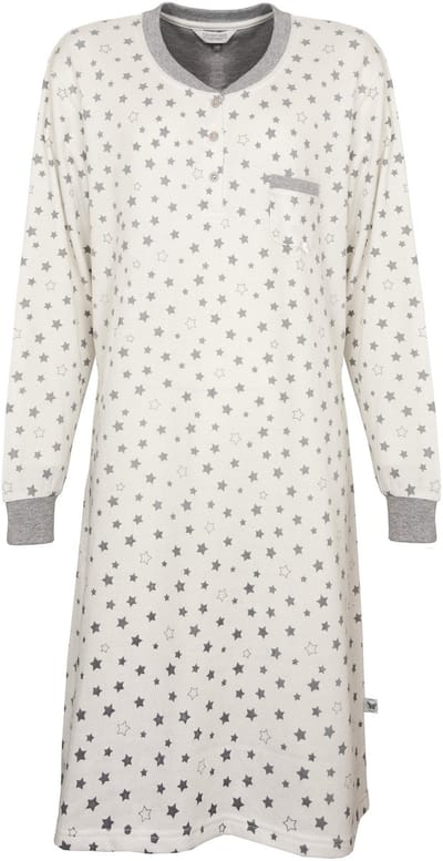 Tenderness Dames Winter Nachthemd Grijs Melange TENGD2121A - Maten: 3XL