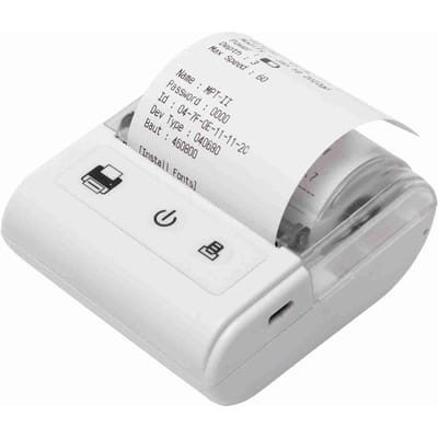 Draagbare Mini Thermische Bonprinter USB BT-verbinding 2 Inch 57mm Draadloze Printer Hoge Snelheid met 1 Rol Papier wit