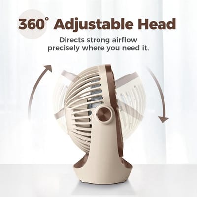 Solvix tafel ventilator geluidloos - USB Desk Fan - Zwart - Krachtige Luchtstroom - Stil in Gebruik - Voor Thuis en Kantoor