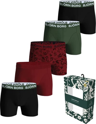 Bjorn Borg 5-Pack jongens boxershorts - Core - Gift - Cadeauverpakking - Multipack - 170 - Rood