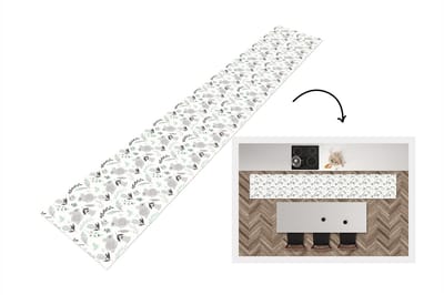 Keukenloper - Loper keuken - Konijnen - Patronen - Lente - 300x50 cm - Keukenloper vinyl