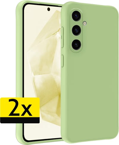 Hoesje - 2 Stuks - Geschikt voor Samsung Galaxy A35 - Sterk & Shockproof - Case Siliconen - Back Cover - Telefoon Hoes - Telefoonhoesjes - Groen
