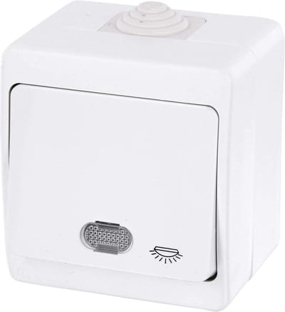 Drukknop met IP54 bescherming en Geïntegreerde LED Verlichting - Zuiver Wit
