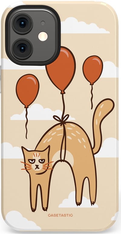 Casetastic Hoesje Geschikt voor Apple iPhone 12 Mini - Stijlvolle Beschermende Duo-layer Case - Kattenfeest Ballonnen