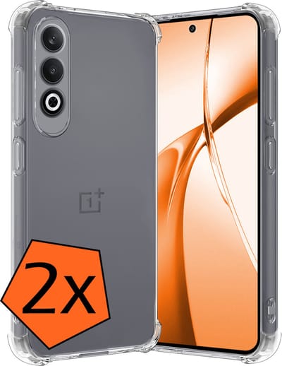 Hoes - 2 Stuks - Geschikt voor OnePlus Nord CE4 - Sterk & Shockproof - Siliconen Case - Back Cover - Telefoon Hoesje Shock Proof - Transparant