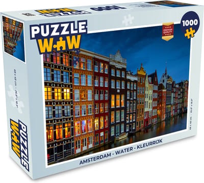 Puzzel Amsterdam - Water - Kleurrijk - Legpuzzel - Puzzel 1000 stukjes volwassenen