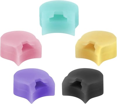 Vijf Stuks Duimsteun Pad voor Klarinet en Hobo, Silicone Kussens voor Comfort en Bescherming van Duimsteunen (Roze, Zwart, Geel, Blauw, Paars)