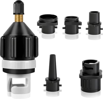 Ventieladapter Set - Pomp Converter - Watersport Accessoires - Universeel Geschikt - Compact Formaat - Zwart