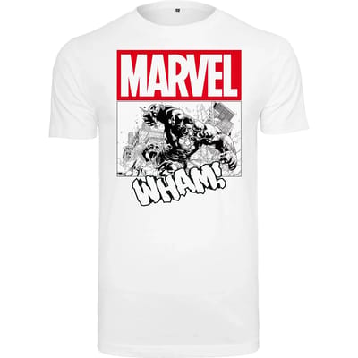 Merchcode The Avengers - Smashing Hulk Heren Tshirt - XS - Wit