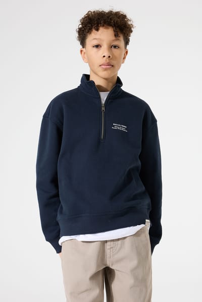 GARCIA Jongens Tekst Print Sweater Blauw Lange mouw