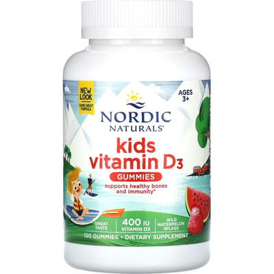 Nordic Naturals, Gommes de vitamine D3 pour enfants, Éclaboussure de pastèque sauvage, 400 UI, 120 gommes