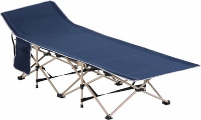 Outsunny - Veldbed - Verhoogd - Draagtas - Staal - Blauw