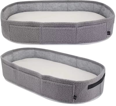 KimDo - Teddy Verschoonkussen - Grijs - Verschoonmatje - Commode - Aankleedkussen - Babykamer - Mozesmand inclusief waterafstotende matras - Verschoonmand - Verschoonmat