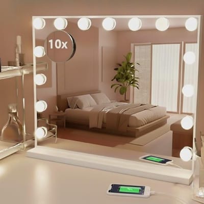 Verlichte Make-up Spiegel - Kaptafel Spiegel - Perfecte Make-up - 3 Kleuren Dimbaar - 58x46cm - Wit