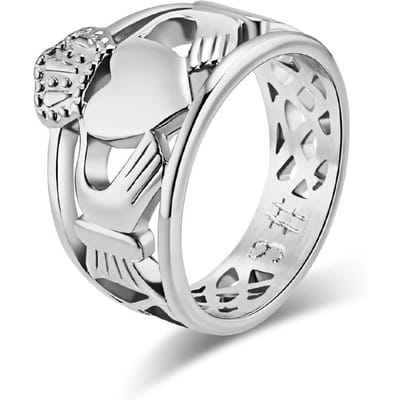Anneaux de mariage traditionnels nordiques irlandais Bagues de fiançailles pour couples Mariage Mains jointes 8#
