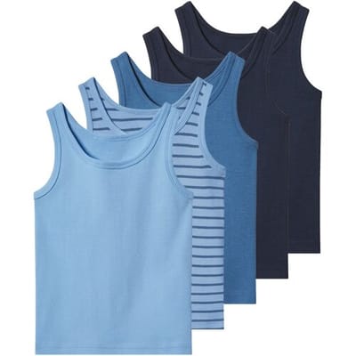 lupilu Set van 5 kinder hemden (Donkerblauw/blauw, 98/104)