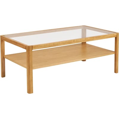 House Nordic Salontafel Lourmarin - Rechthoek Naturel Hout Glas - 110x60x45cm