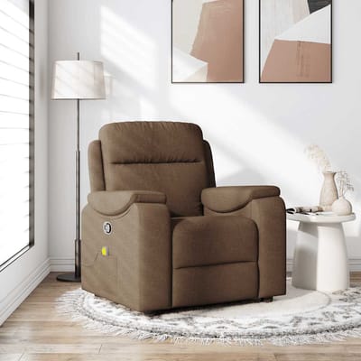 vidaXL - Massagestoel - verstelbaar - stof - bruin
