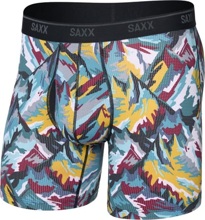 SAXX Heren Boxershort Quest Quick-Dry Mesh - Boxer met BallPark Pouch® - Onderbroek Sneldrogend & lichtgewicht - Prism Peaks - Multicolor - L