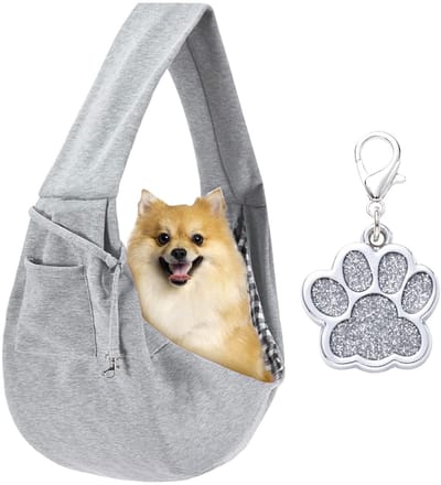 Allecto - Draagtas voor Honden - Verstelbare Schoudertas - Ademend en Comfortabel - Grijs - Geschikt voor Kleine Honden - Perfect voor Outdoor Acti...