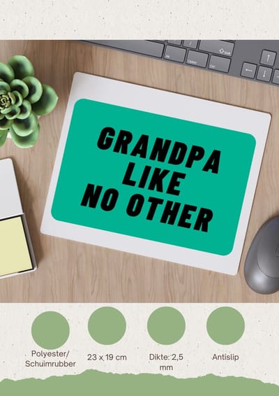 Akyol - grandpa like no other Muismat - Opa - geweldige opa - niemand anders - verjaardag - cadeau - kado - bedankje - geschenk - 23 bij 19 cm