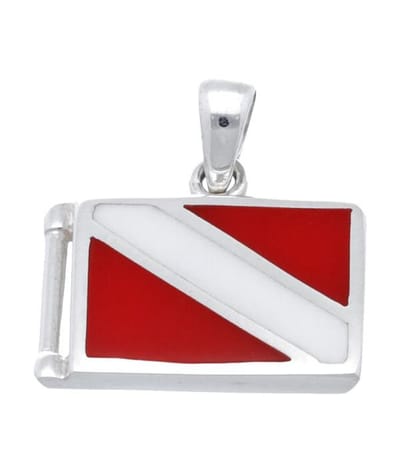 Zilveren Duikvlag kettinghanger