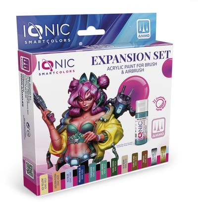 AMMO by Mig Jimenez Hobbyverf Acrylverf - MIG IO0501 Ionic Smart Colors - Uitbreidingskleurenset - Acryl Set 12x20ml Verf set - 12x 20 ml