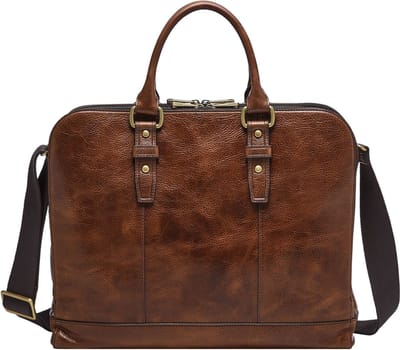FOSSIL Business tas met laptopvak Dillon Pilot Bag Cognac Bruine