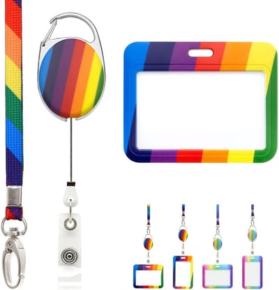 Dailygoods- Lanyard met Schuifbadge Houder - Uittrekbare Sleutelhanger - Veiligheidsbreekbare Ontgrendeling - Terylene Polyester - Afmetingen 46 cm x 1 cm - Geschikt voor Twee Kaarten - Naambadgehouder