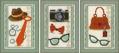 Vervaco - Miniatuur telpakket kit - Vintage accessoires set van 3 - PN-0150399 - Borduren - Borduurpakket - Borduurpakket volwassenen - Borduurpakket kind