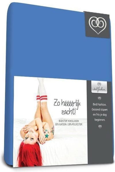 Badstof stretch hoeslaken  Royal Bleu - 80 x 200 cm - Royal Bleu