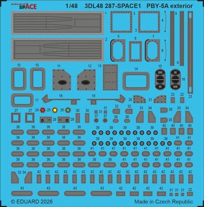Eduard Modelbouwdecoratie - 3DL48287 Sp - Exterieur voor Consolidated PBY-5A Catalina Photo-etch