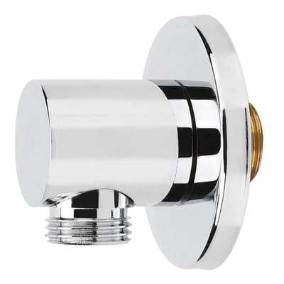 Dailygoods- Doucheslang Connector G1/2 inch - Koperen Wandmontage - Gegalvaniseerd Zilver - Messing - 5,5x6cm - Duurzaam en Slijtvast - Doucheconnector