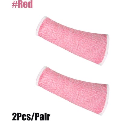 1 Paire Niveau d'Intensité 5 Manches de Bras Anti-Coupure HPPE Manches avec Protection Pouce Résistantes aux Coupures Fonction Anti-Perforation Protection Manches de Bras rouge
