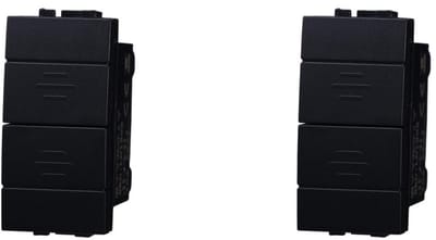 Dubbele Interlock Drukknop 1P+1P 10A Zwart voor Naadloze Installatie