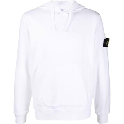 Stone Island FW22 Effen Kleur Applicatie Pullover Sweatshirt Heren sweatshirt Wit 771564120-V0001 L white