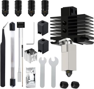 36-delige Hotend Set voor 3D Printers P1 Serie - Inclusief 0.2 mm Stalen Mondstuk, Siliconen Sok, Thermistor en Reinigingsnaalden